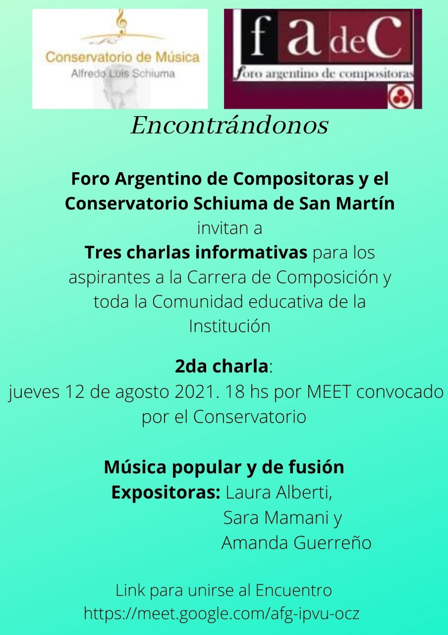 Charla informativa - Conservatorio de música Schiuma